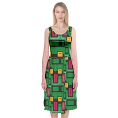 Rectangles on a green background                                                       Midi Sleeveless Dress from ArtsNow.com