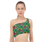 Rectangles on a green background                                                       Spliced Up Bikini Top