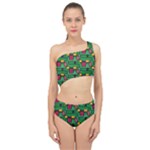 Rectangles on a green background                                                      Spliced Up Swimsuit