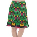 Rectangles on a green background                                                           Fishtail Chiffon Skirt