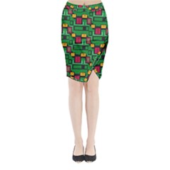 Rectangles on a green background                                                       Midi Wrap Pencil Skirt from ArtsNow.com