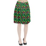 Rectangles on a green background                                                    Pleated Skirt