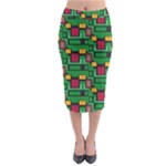 Rectangles on a green background                                                          Midi Pencil Skirt