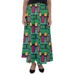 Rectangles on a green background                                                      Flared Maxi Skirt