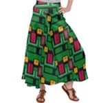 Rectangles on a green background                                                       Satin Palazzo Pants