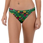 Rectangles on a green background                                                       Band Bikini Bottom