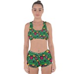 Rectangles on a green background                                                       Racerback Boyleg Bikini Set