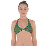 Rectangles on a green background                                                       Halter Neck Bikini Top