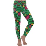 Rectangles on a green background                                                       Kids  Lightweight Velour Classic Yoga Leggings