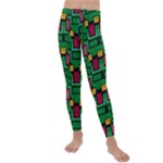 Rectangles on a green background                                                      Kids  Lightweight Velour Leggings