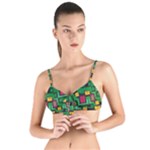 Rectangles on a green background                                                      Tie Up Cut Bikini Top