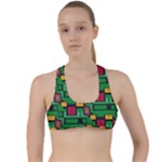 Rectangles on a green background                                                       Criss Cross Racerback Sports Bra