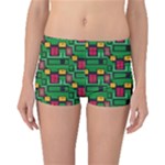 Rectangles on a green background                                                        Boyleg Bikini Bottoms