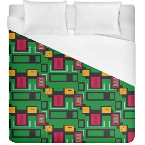 Rectangles on a green background                                                         Duvet Cover (King Size) from ArtsNow.com