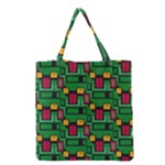 Rectangles on a green background                                                        Grocery Tote Bag