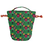 Rectangles on a green background                                                        Drawstring Bucket Bag