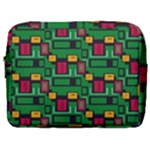 Rectangles on a green background                                                        Make Up Pouch (Large)