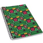 Rectangles on a green background                                                        5.5  x 8.5  Notebook New