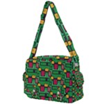 Rectangles on a green background                                                     Buckle Multifunction Bag