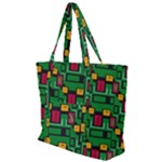 Rectangles on a green background                                                    Zip Up Canvas Bag