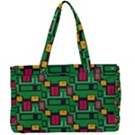 Rectangles on a green background                                                     Canvas Work Bag