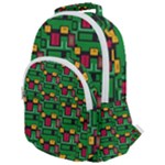 Rectangles on a green background                                                     Rounded Multi Pocket Backpack