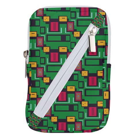 Rectangles on a green background                                                     Belt Pouch Bag (Large) from ArtsNow.com