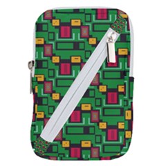 Rectangles on a green background                                                     Belt Pouch Bag (Large) from ArtsNow.com