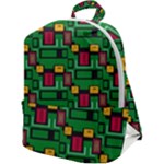 Rectangles on a green background                                                    Zip Up Backpack