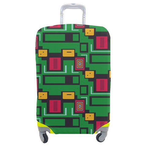 Rectangles on a green background                                                    Luggage Cover (Medium) from ArtsNow.com