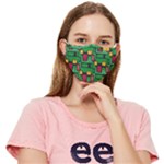 Rectangles on a green background                                                    Fitted Cloth Face Mask (Adult)