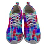 Red blue messy stripes                                                      Women Athletic Shoes