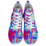 Red blue messy stripes                                                        Men s Lightweight High Top Sneakers