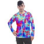 Red blue messy stripes                                                      Men s Pique Long Sleeve Tee