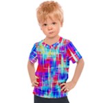 Red blue messy stripes                                                       Kids  Sports Tee