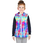 Red blue messy stripes                                                        Kid s Hooded Puffer Vest