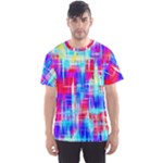 Red blue messy stripes                                                         Men s Sport Mesh Tee