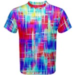 Red blue messy stripes                                                         Men s Cotton Tee