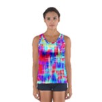 Red blue messy stripes                                                         Women s Sport Tank Top