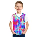 Red blue messy stripes                                                             Kids  Basketball Tank Top