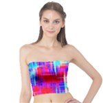 Red blue messy stripes                                                         Women s Tube Top