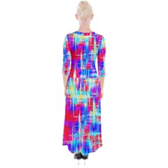 Quarter Sleeve Wrap Maxi Dress 