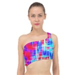 Red blue messy stripes                                                        Spliced Up Bikini Top