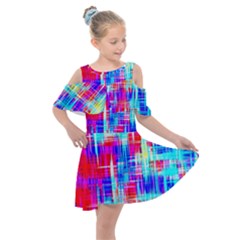 Kids  Shoulder Cutout Chiffon Dress 