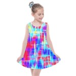 Red blue messy stripes                                                      Kids  Summer Dress