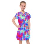 Red blue messy stripes                                                          Kids  Drop Waist Dress