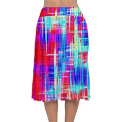 Velvet Flared Midi Skirt 