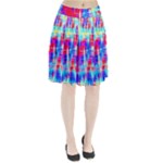 Red blue messy stripes                                                     Pleated Skirt