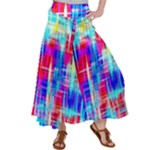 Red blue messy stripes                                                        Satin Palazzo Pants