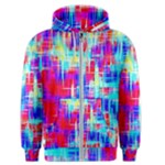 Red blue messy stripes                                                         Men s Zipper Hoodie